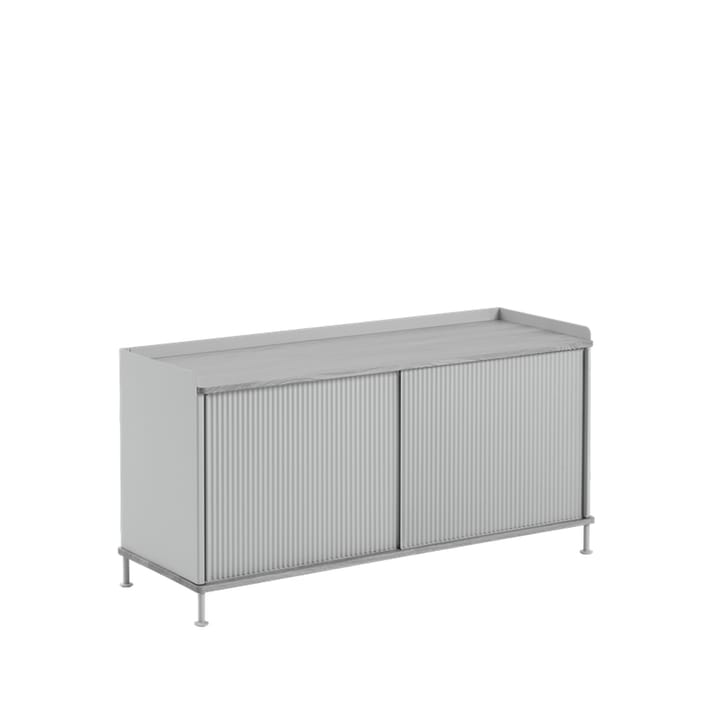 Tavolino Enfold Low - grigio, metallo - Muuto
