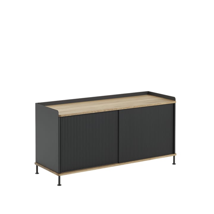 Tavolino Enfold Low - nero, rovere, metallo - Muuto