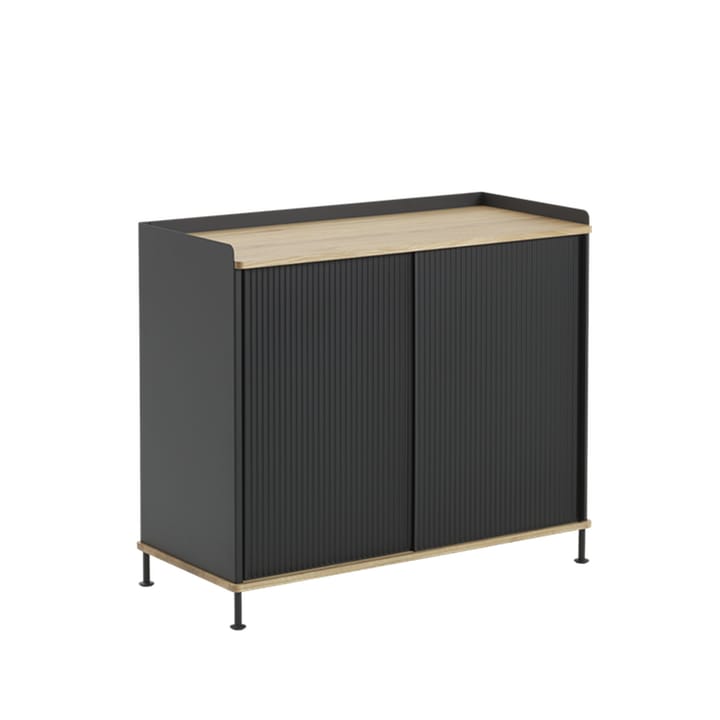 Tavolino Enfold Tall - nero, rovere, metallo - Muuto