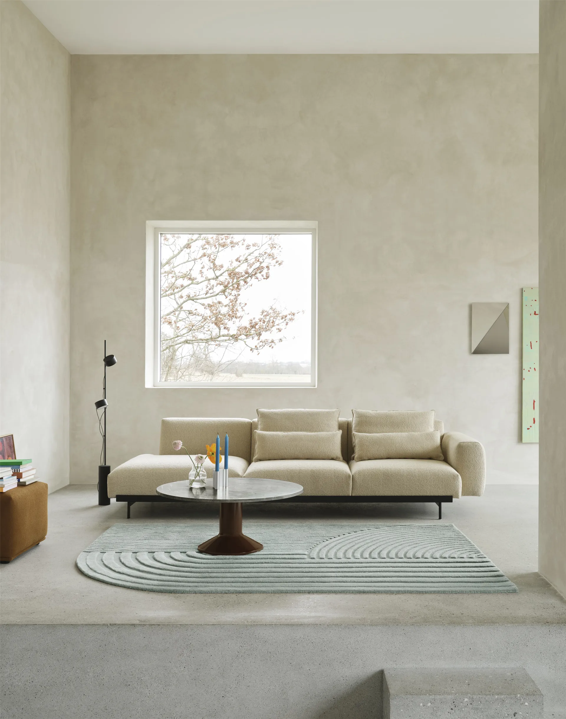 Tavolino Midst, Marmo grigio-rosso scuro, Ø90 cm Muuto