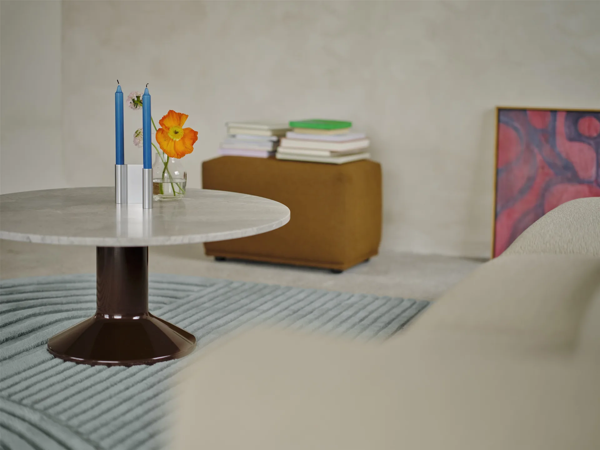 Tavolino Midst, Marmo grigio-rosso scuro, Ø90 cm Muuto