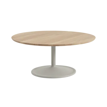 Tavolino Soft Ø95 cm - Solid oak-grigio - Muuto