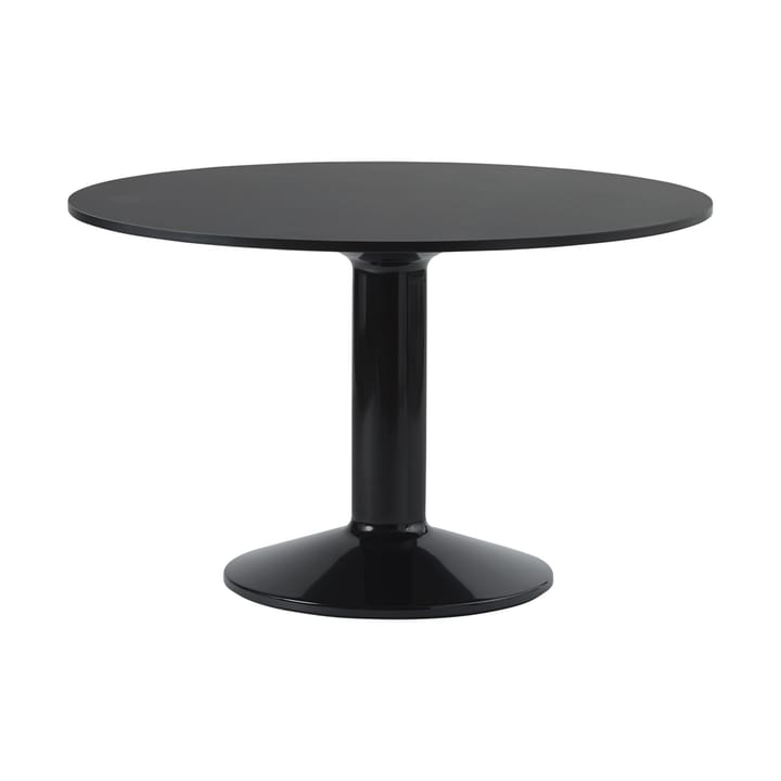 Tavolo a colonna Midst Ø 120 cm - Linoleum nero, nero - Muuto