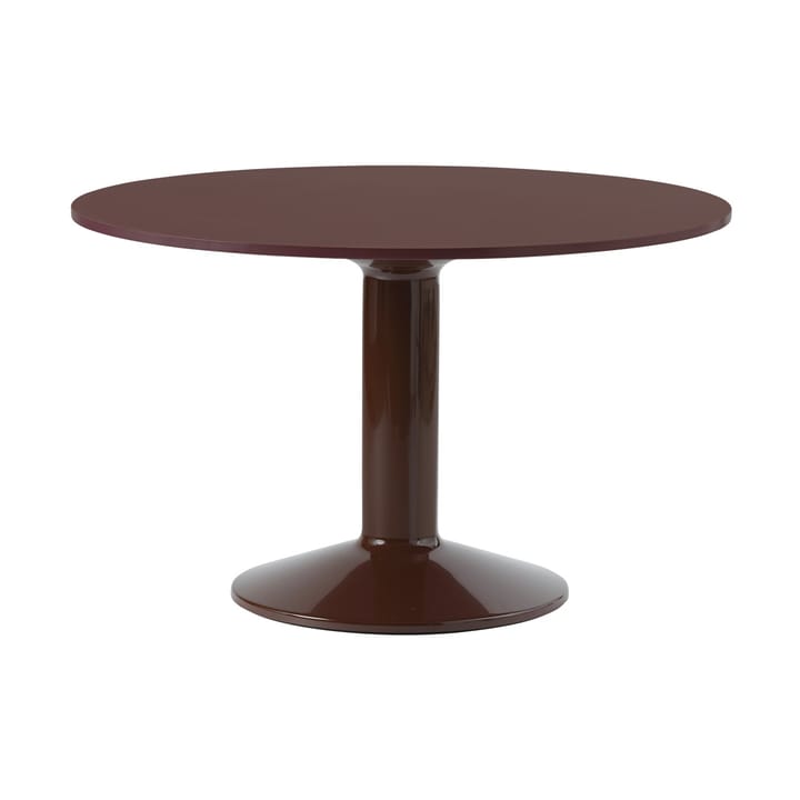 Tavolo a colonna Midst Ø 120 cm - Linoleum rosso scuro, rosso scuro - Muuto