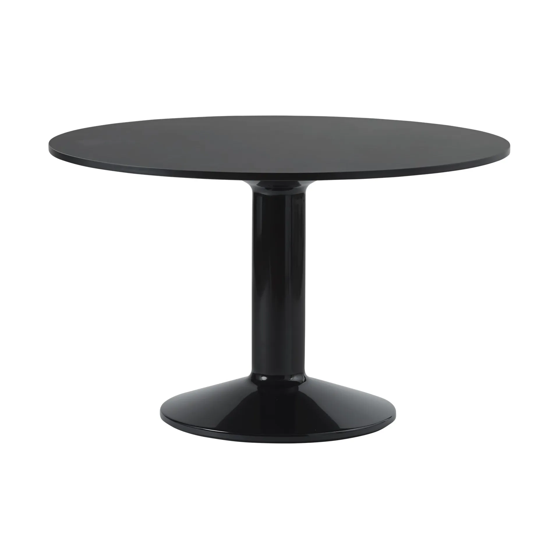 Tavolo a colonna Midst, Black linoleum-black, Ø120 cm Muuto