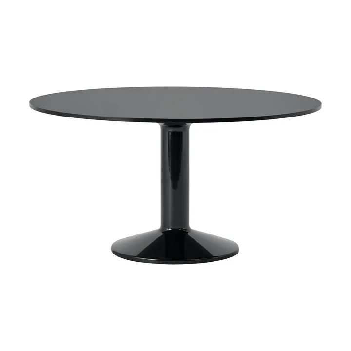 Tavolo a colonna Midst - Black linoleum-black, Ø140 cm - Muuto