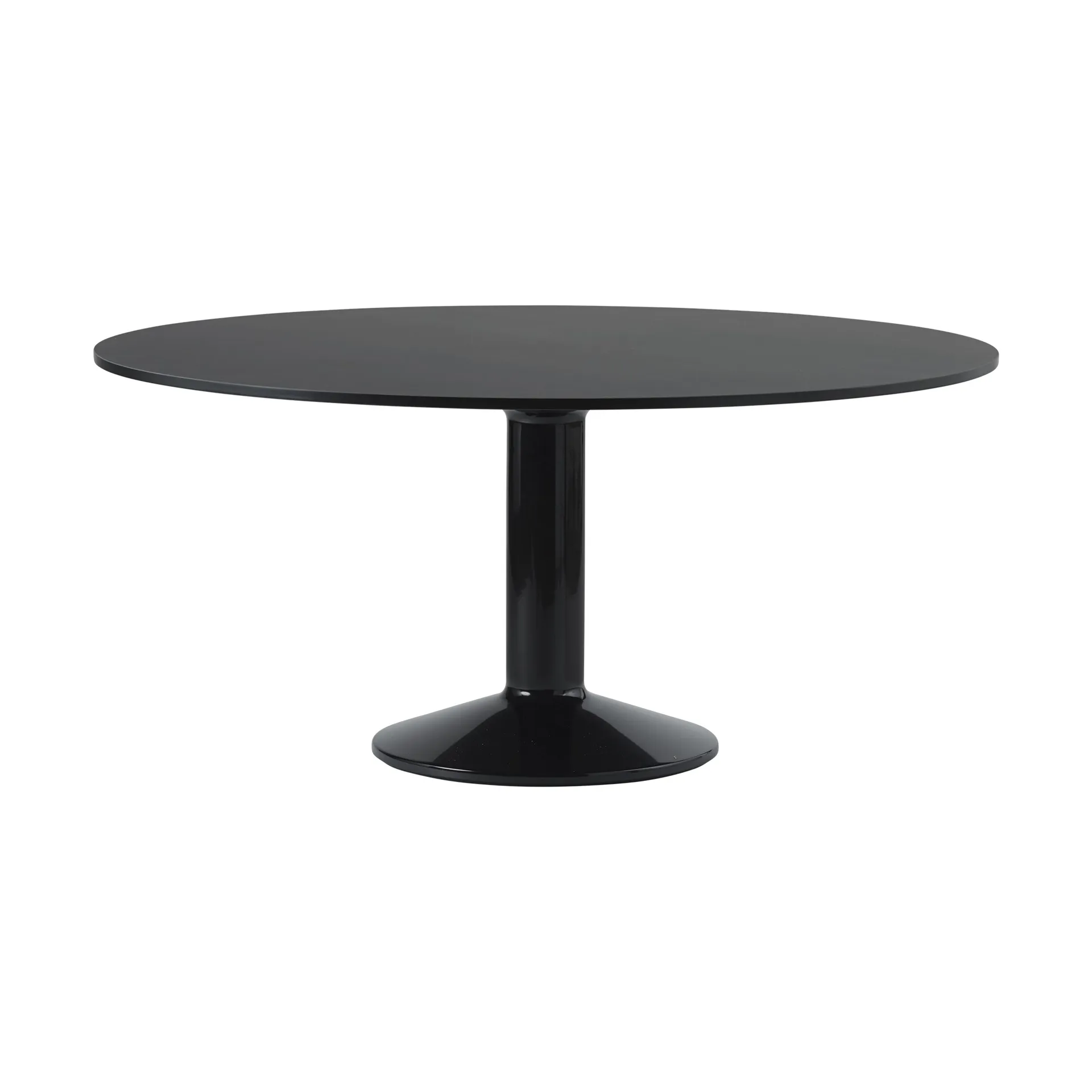 Tavolo a colonna Midst, Black linoleum-black, Ø160 cm Muuto