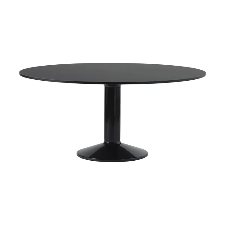 Tavolo a colonna Midst - Black linoleum-black, Ø160 cm - Muuto