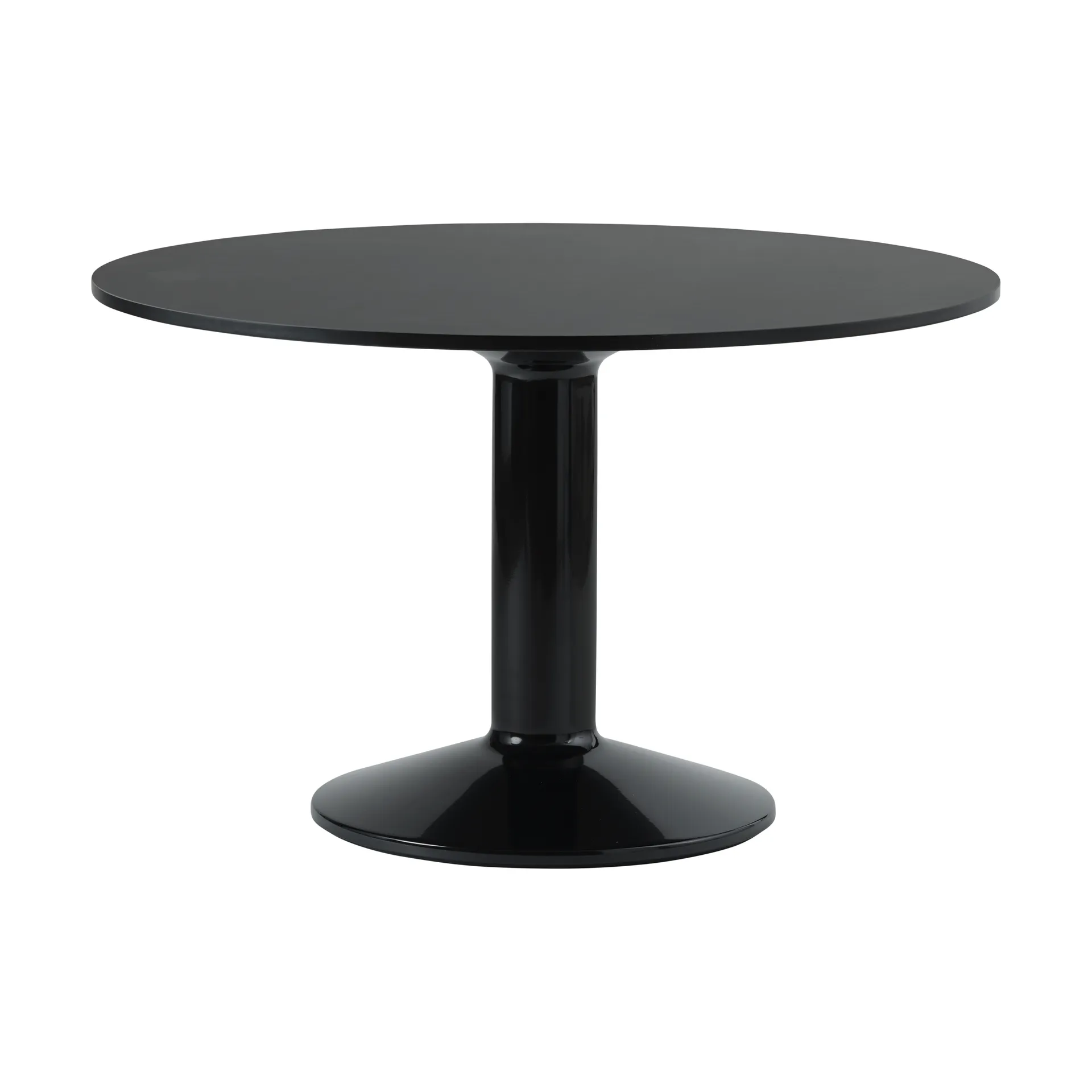 Tavolo a colonna Midst, Black nanolaminate-black, Ø120 cm Muuto