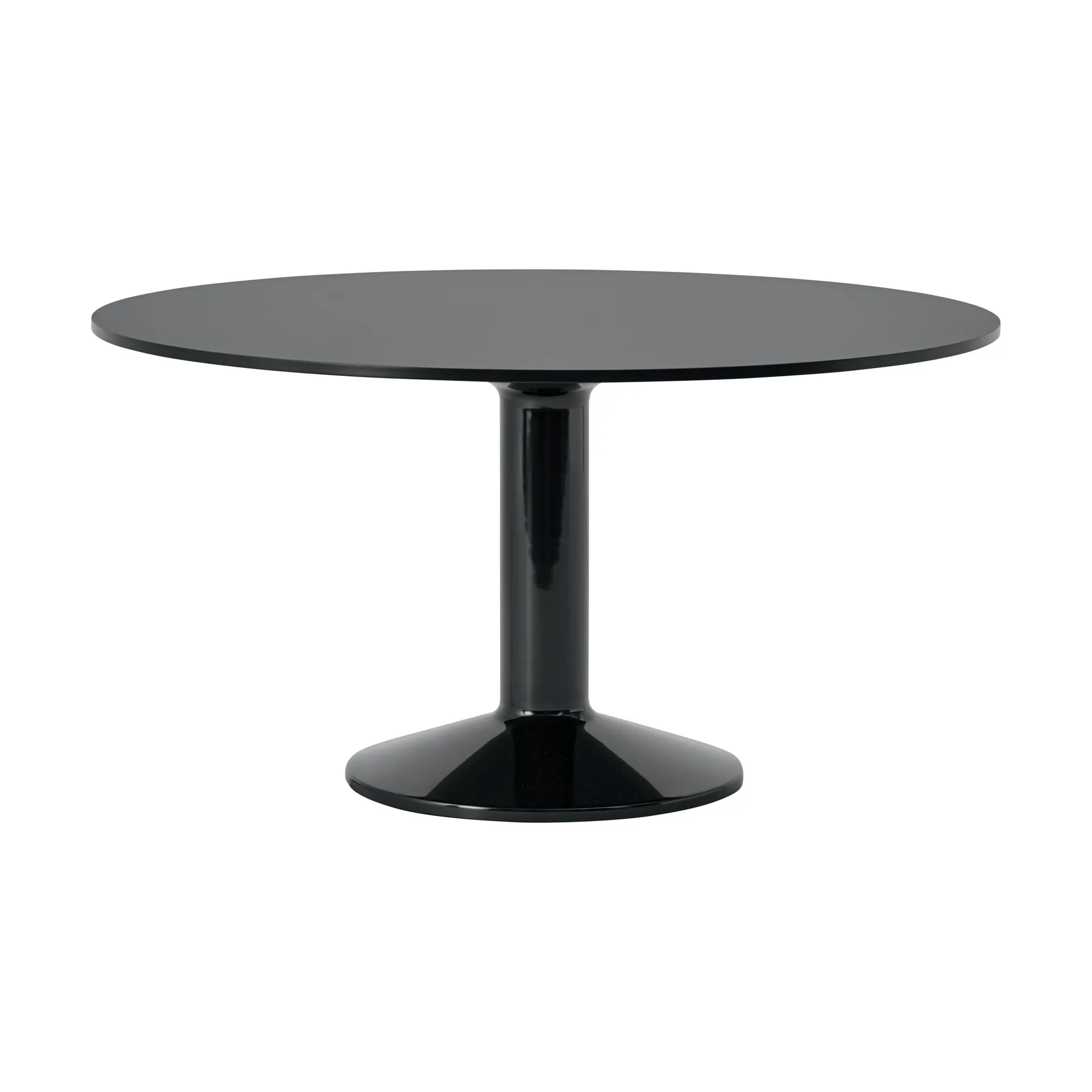 Tavolo a colonna Midst, Black nanolaminate-black, Ø140 cm Muuto