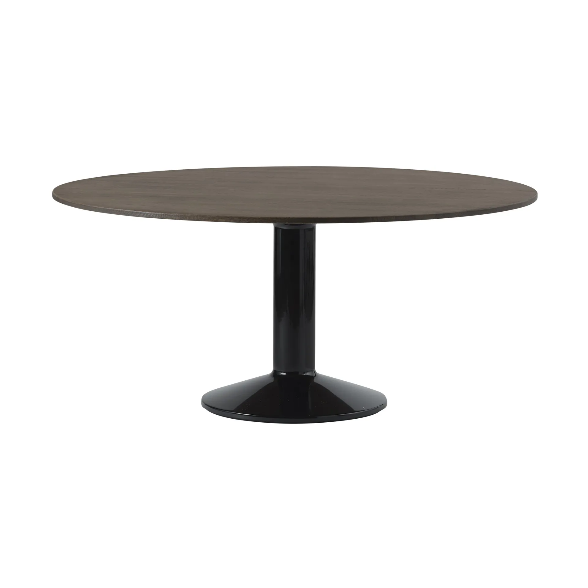 Tavolo a colonna Midst, Dark oiled oak-black, Ø160 cm Muuto