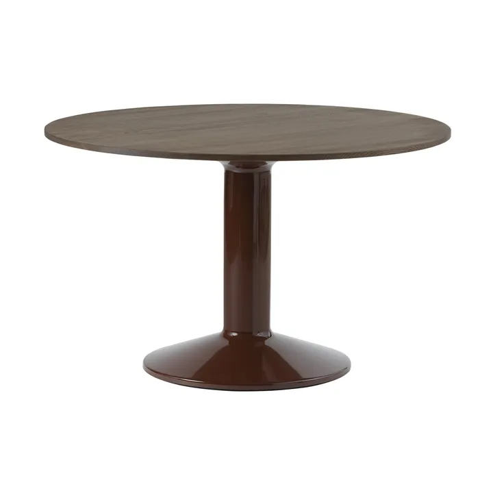 Tavolo a colonna Midst - Dark oiled oak-dark red, Ø120 cm - Muuto