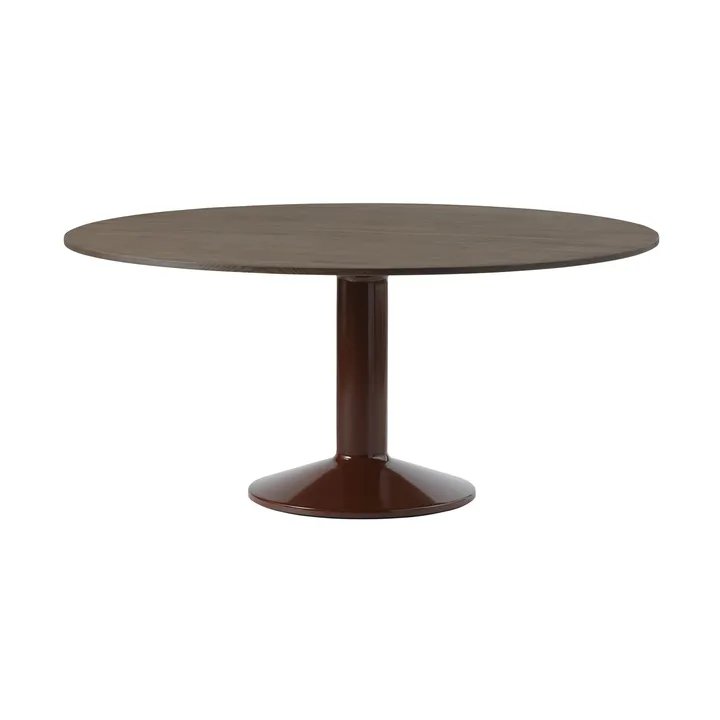 Tavolo a colonna Midst - Dark oiled oak-dark red, Ø160 cm - Muuto