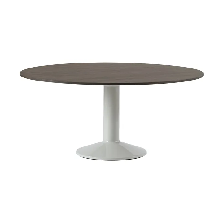 Tavolo a colonna Midst - Dark oiled oak-grey, Ø160 cm - Muuto