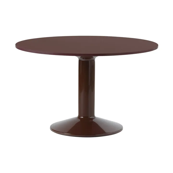 Tavolo a colonna Midst - Dark red linoleum-dark red, Ø120 cm - Muuto