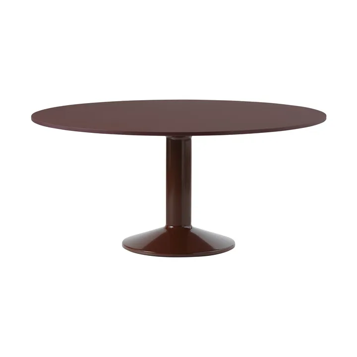 Tavolo a colonna Midst - Dark red linoleum-dark red, Ø160 cm - Muuto