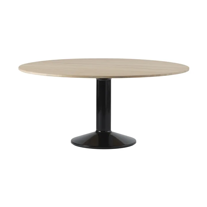 Tavolo a colonna Midst - Oiled oak-black, Ø160 cm - Muuto