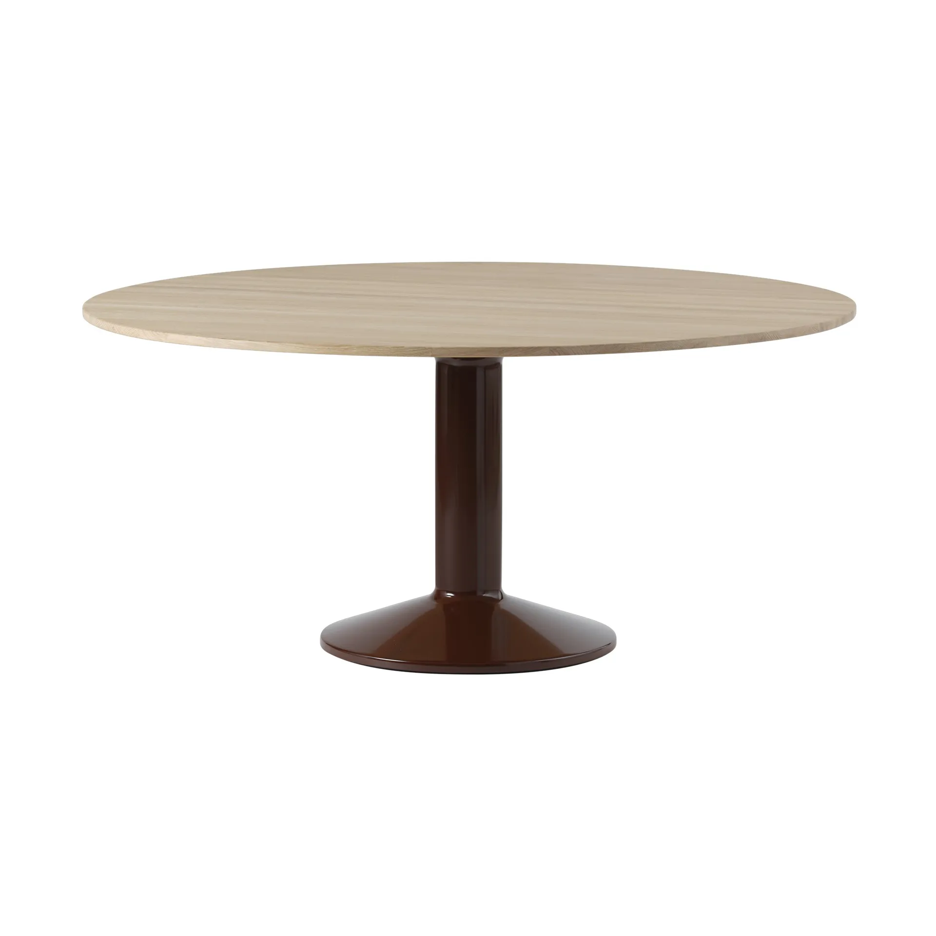 Tavolo a colonna Midst, Oiled oak-dark red, Ø160 cm Muuto