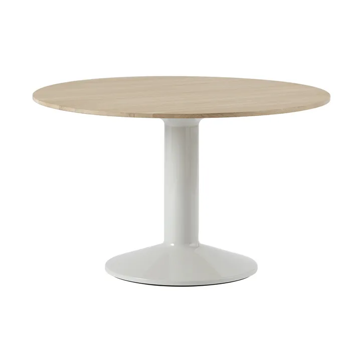 Tavolo a colonna Midst - Oiled oak-grey, Ø120 cm - Muuto