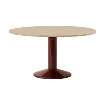 Tavolo a colonna Midst - Rovere oliato-dark red, Ø140 cm - Muuto