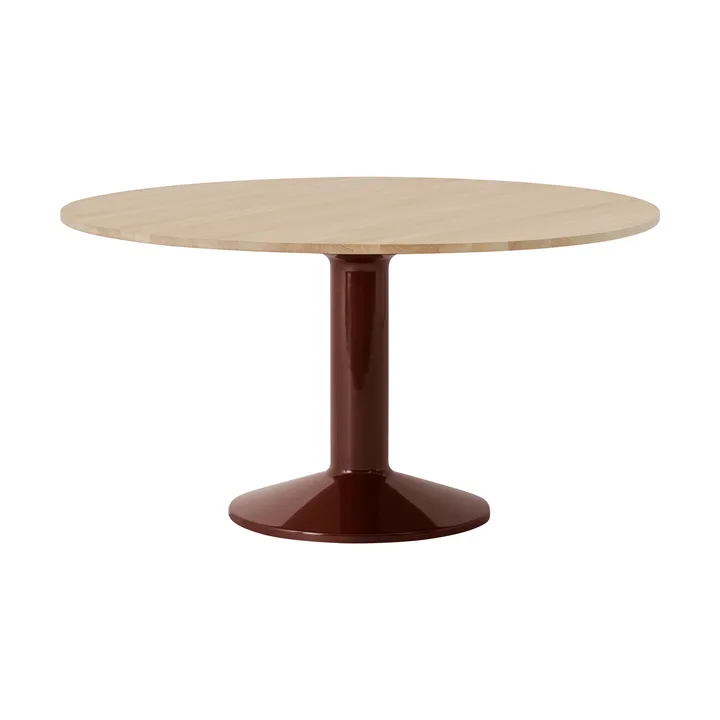 Tavolo a colonna Midst - Rovere oliato-dark red, Ø140 cm - Muuto