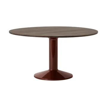 Tavolo a colonna Midst - Rovere oliato scuro-dark red, Ø140 cm - Muuto