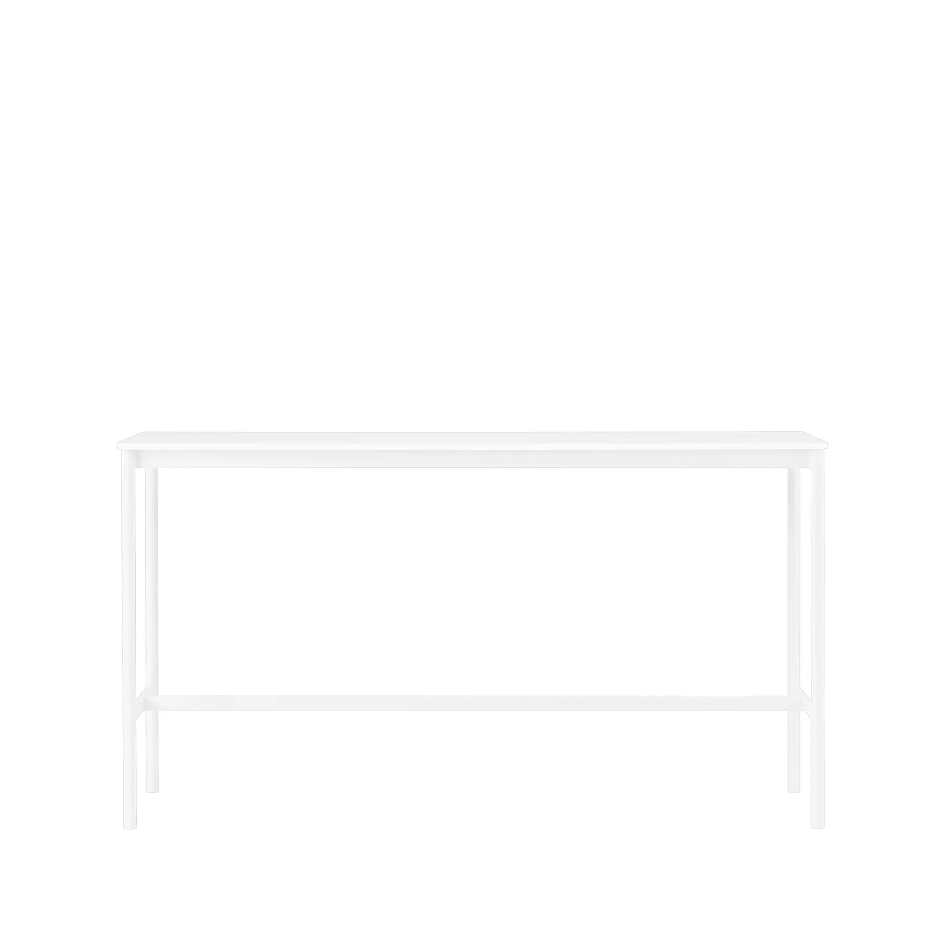 Tavolo da bar Base High, laminato bianco, base bianca, b: 50 cm, l. 190 cm, alt. 105 cm Muuto