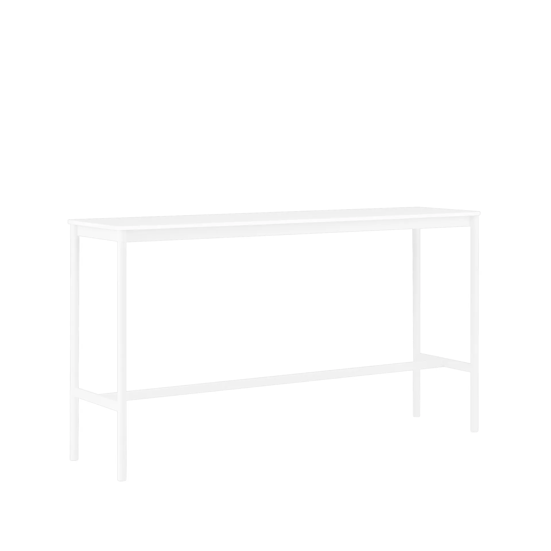 Tavolo da bar Base High, laminato bianco, base bianca, b: 50 cm, l. 190 cm, alt. 105 cm Muuto