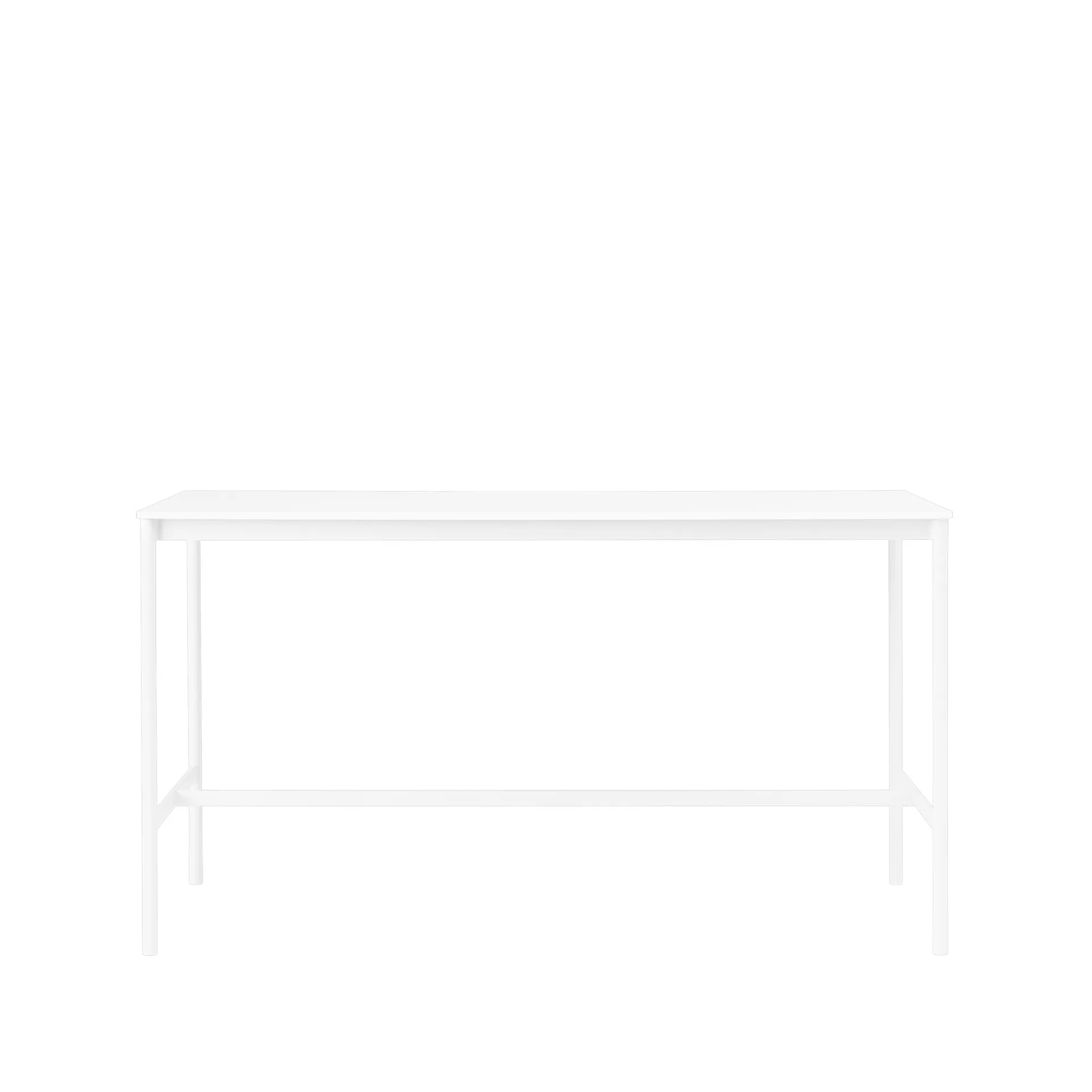 Tavolo da bar Base High, laminato bianco, base bianca, b: 85 cm, l. 190 cm, alt. 105 cm Muuto