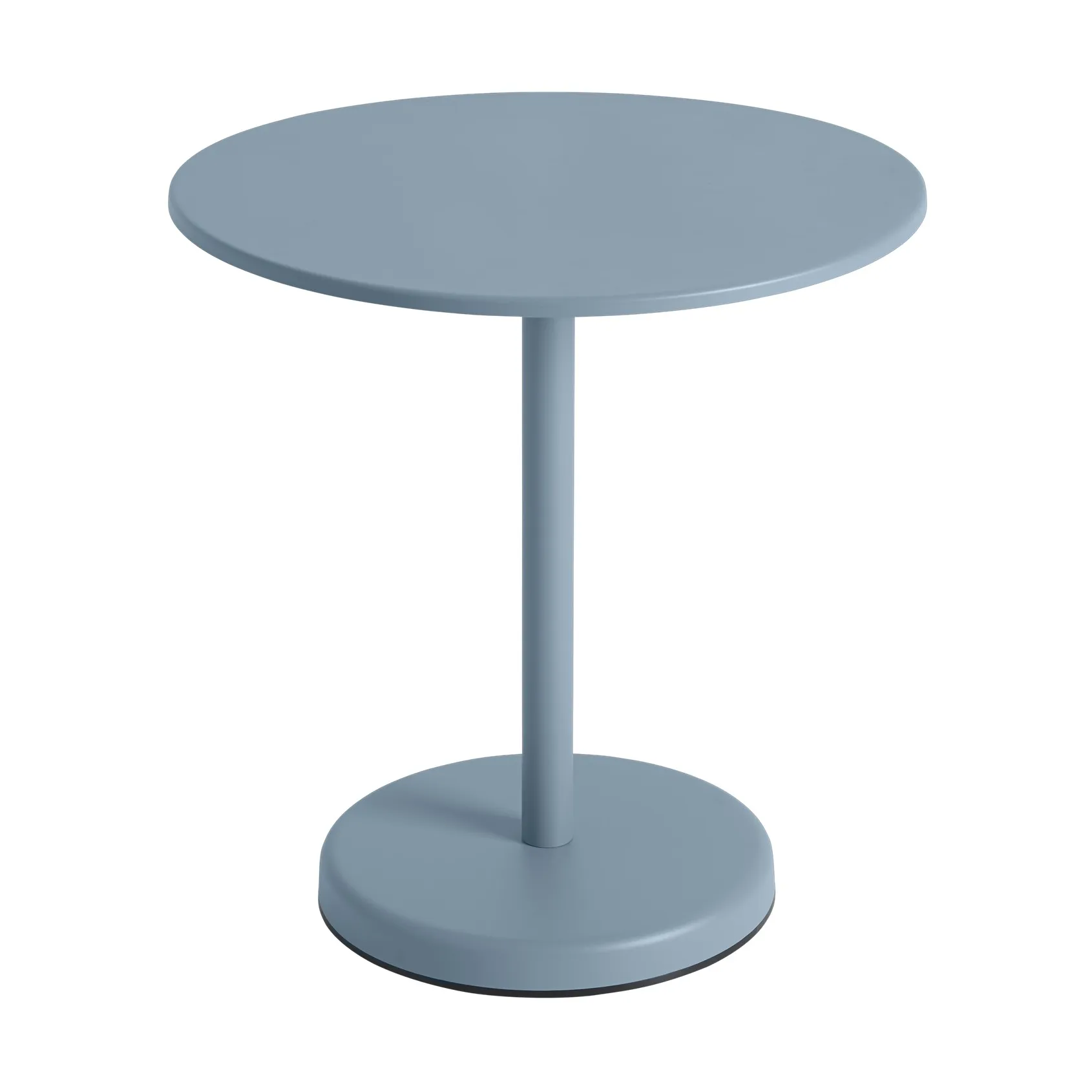 Tavolo da caffè in acciaio Linear V2 Ø70 cm Blu pallido Muuto