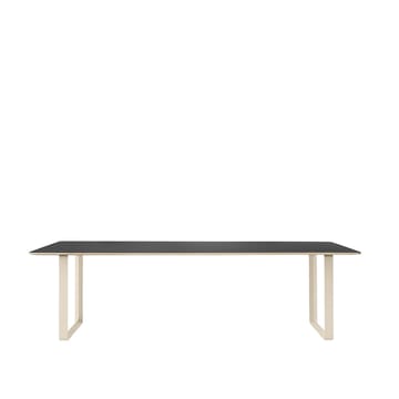 Tavolo da pranzo 70/70, 255x108 cm - Linoleum nero, compensato, sabbia - Muuto