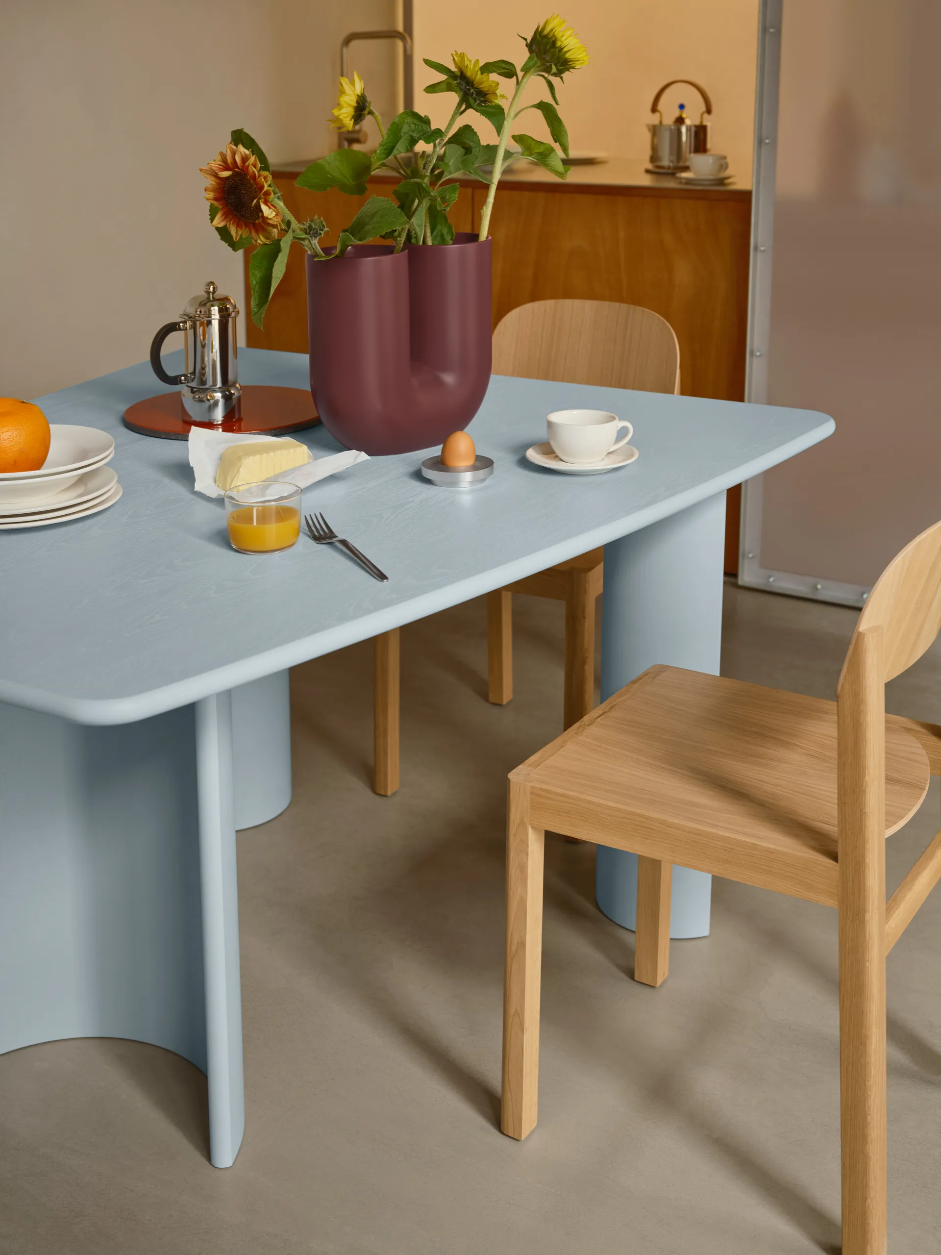 Tavolo da pranzo Re-norm, Azzurro chiaro, 130x120 cm Muuto