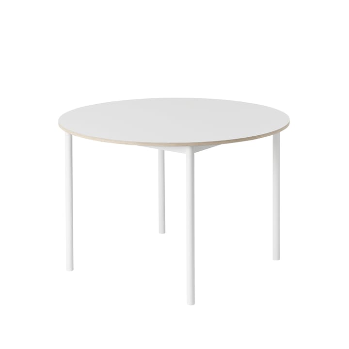 Tavolo da pranzo rotondo Base, Ø 110 cm - laminato bianco, compensato, bianco - Muuto