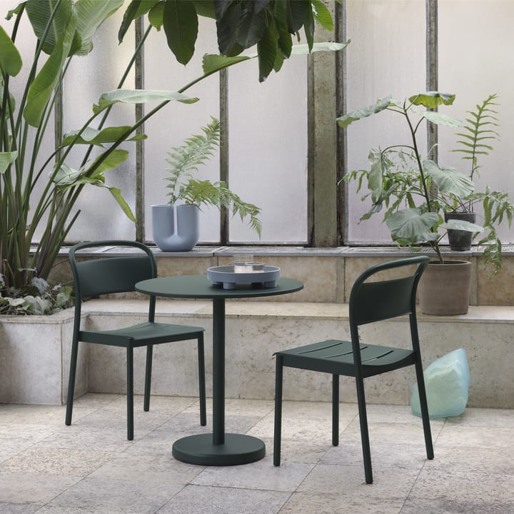 Tavolo in acciaio Linear Ø70 cm - Dark green - Muuto