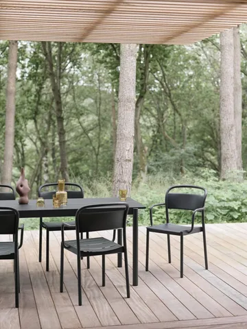 Tavolo Linear steel 220x90 cm - Black (RAL 7021) - Muuto