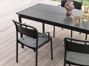 Tavolo Linear steel 220x90 cm - Black (RAL 7021) - Muuto
