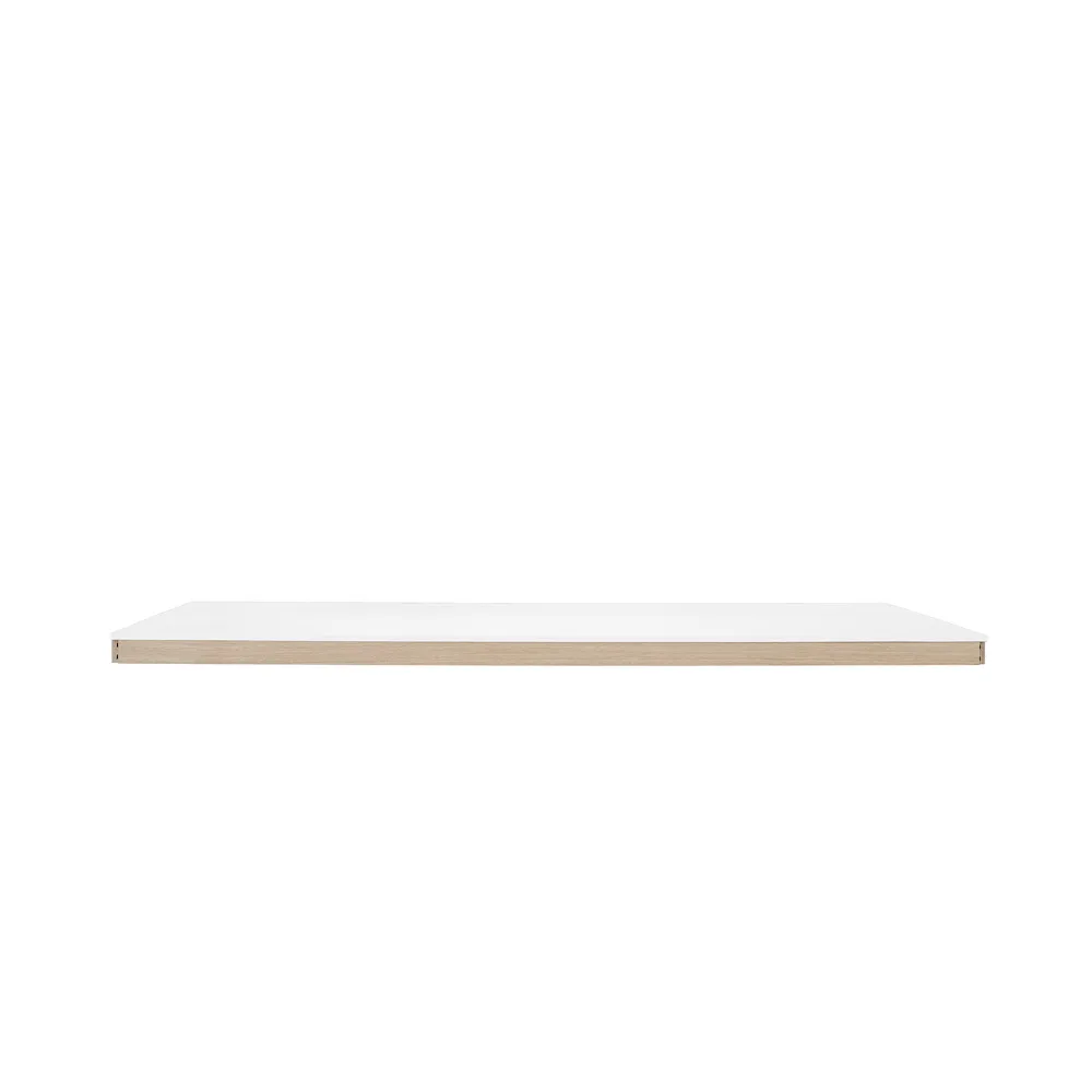 Tavolo Linear System Middle Module, Laminato bianco, ABS bianco, rovere Muuto