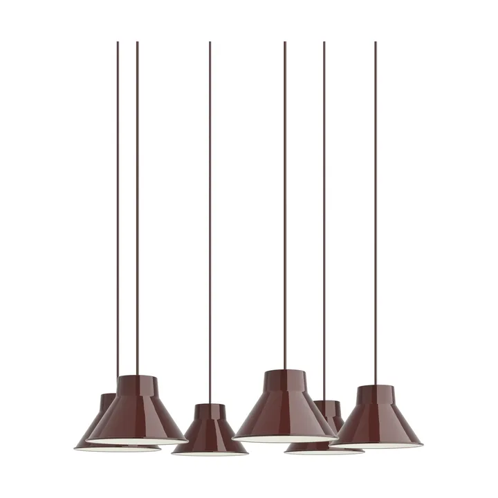 Top Pendant Cluster 6 lampadario - Rosso intenso, Ø21 cm - Muuto