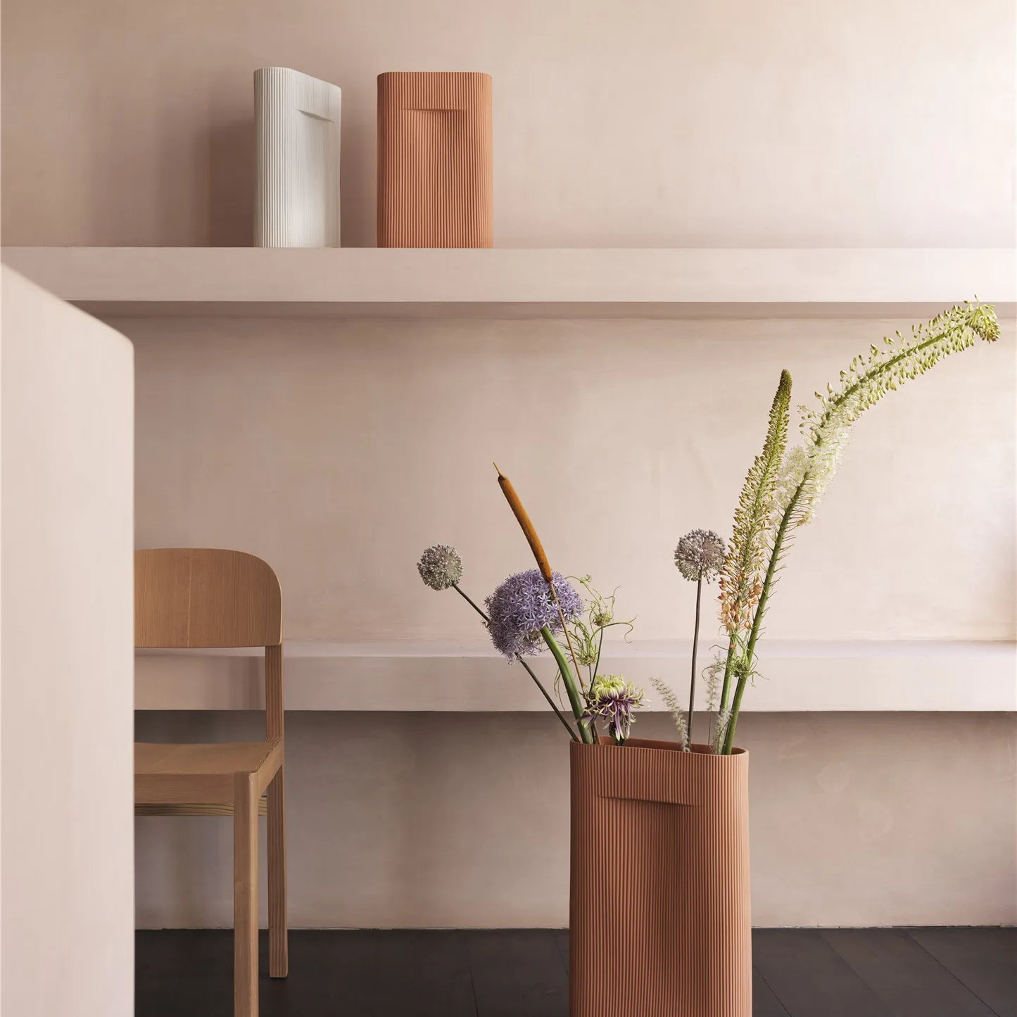 Vaso Ridge 35 cm, Terracotta Muuto
