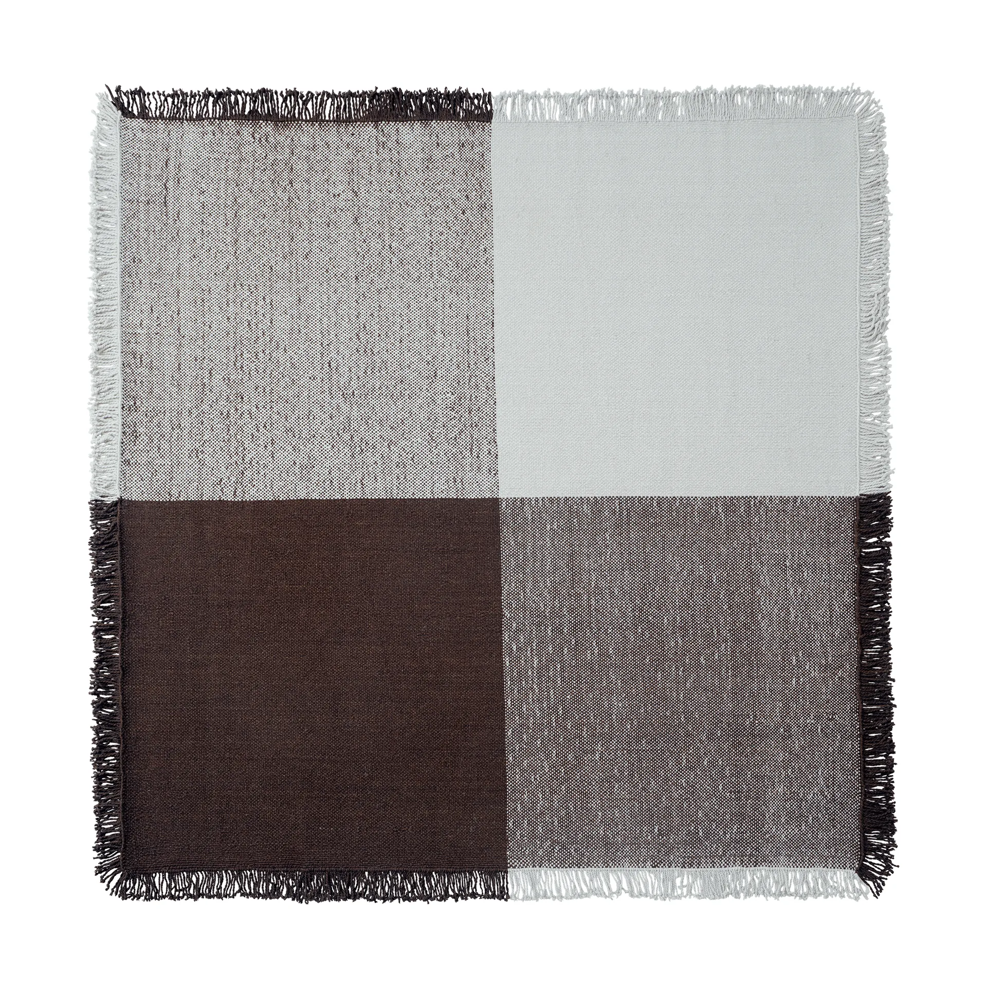 Verso tappeto in lana, Cool grey-marrone scuro, 258x258 cm Muuto