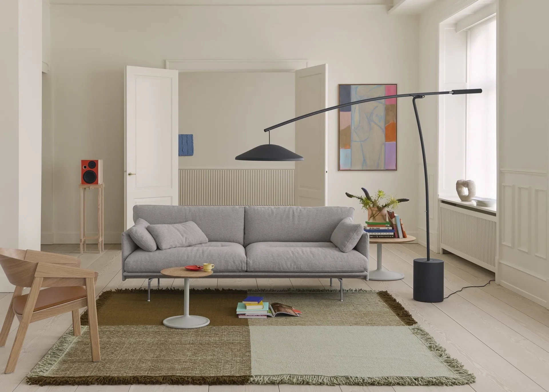 Verso tappeto in lana, Verde pallido-marrone caldo, 258x258 cm Muuto