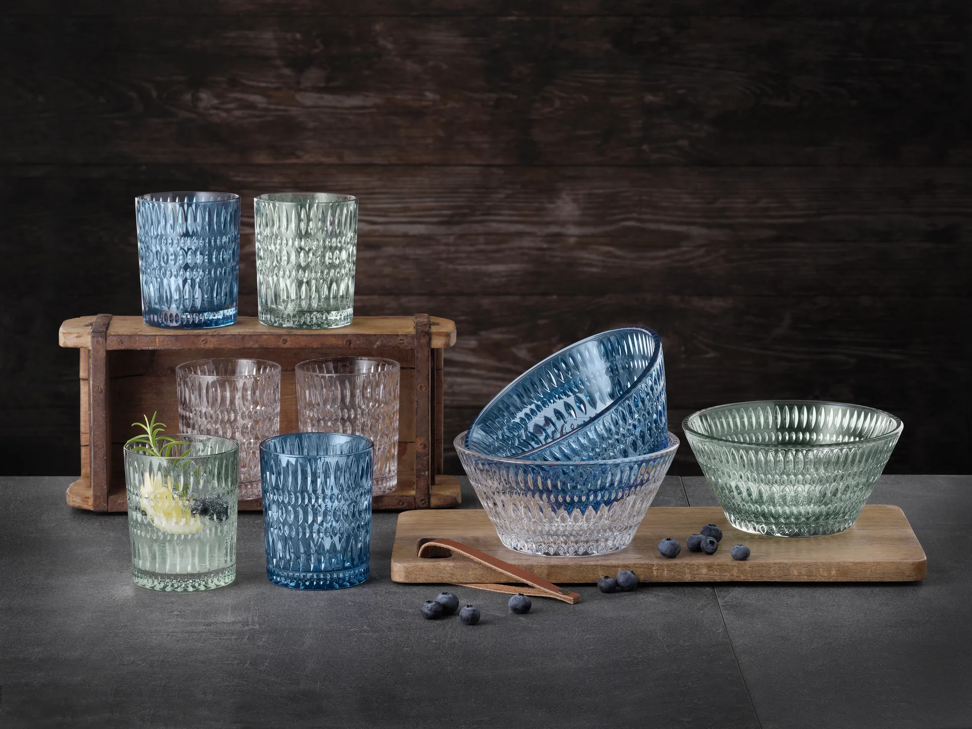 Bicchiere tumbler Ethno 30,4 cl confezione da 2, Vintage blu Nachtmann