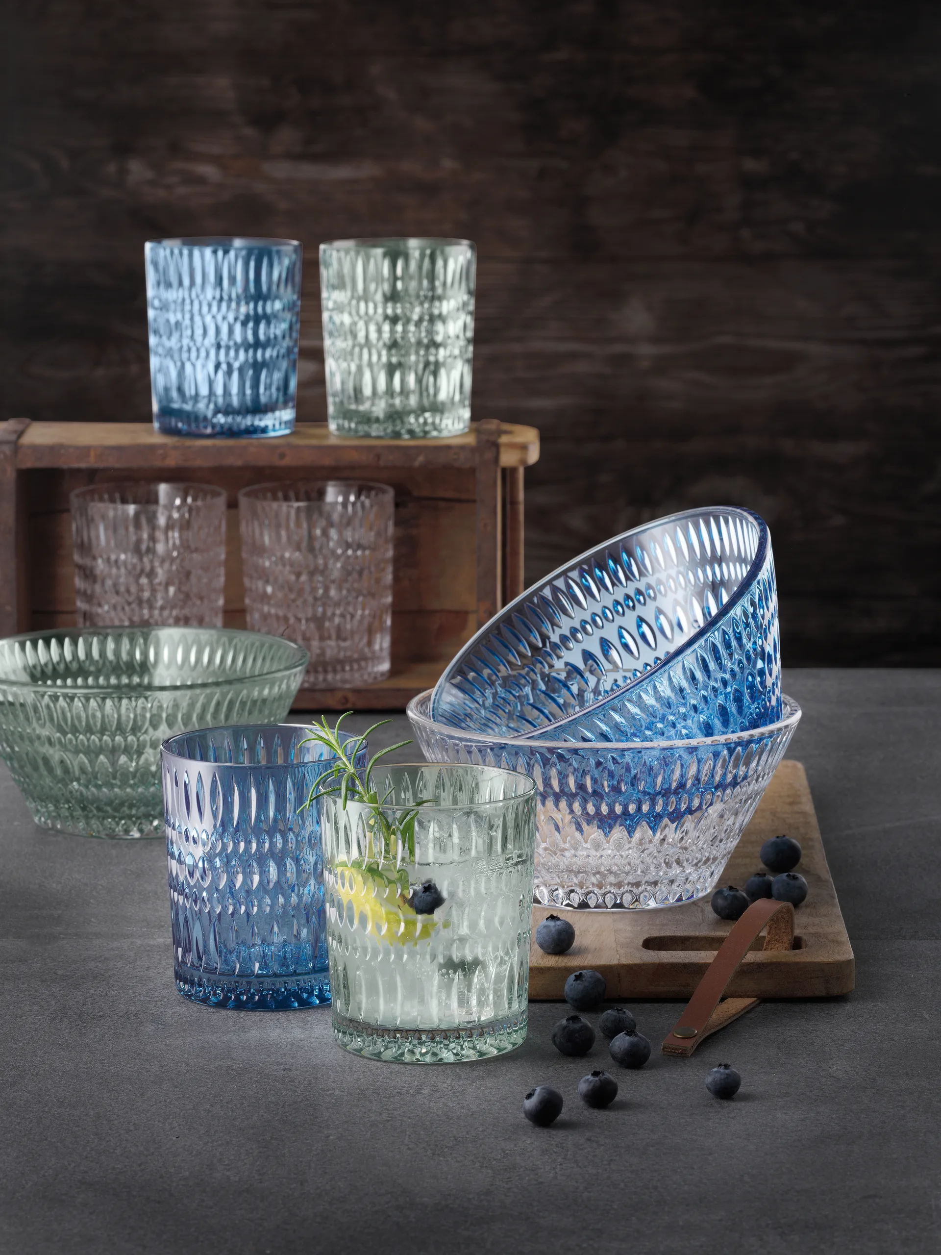 Bicchiere tumbler Ethno 30,4 cl confezione da 2, Vintage blu Nachtmann