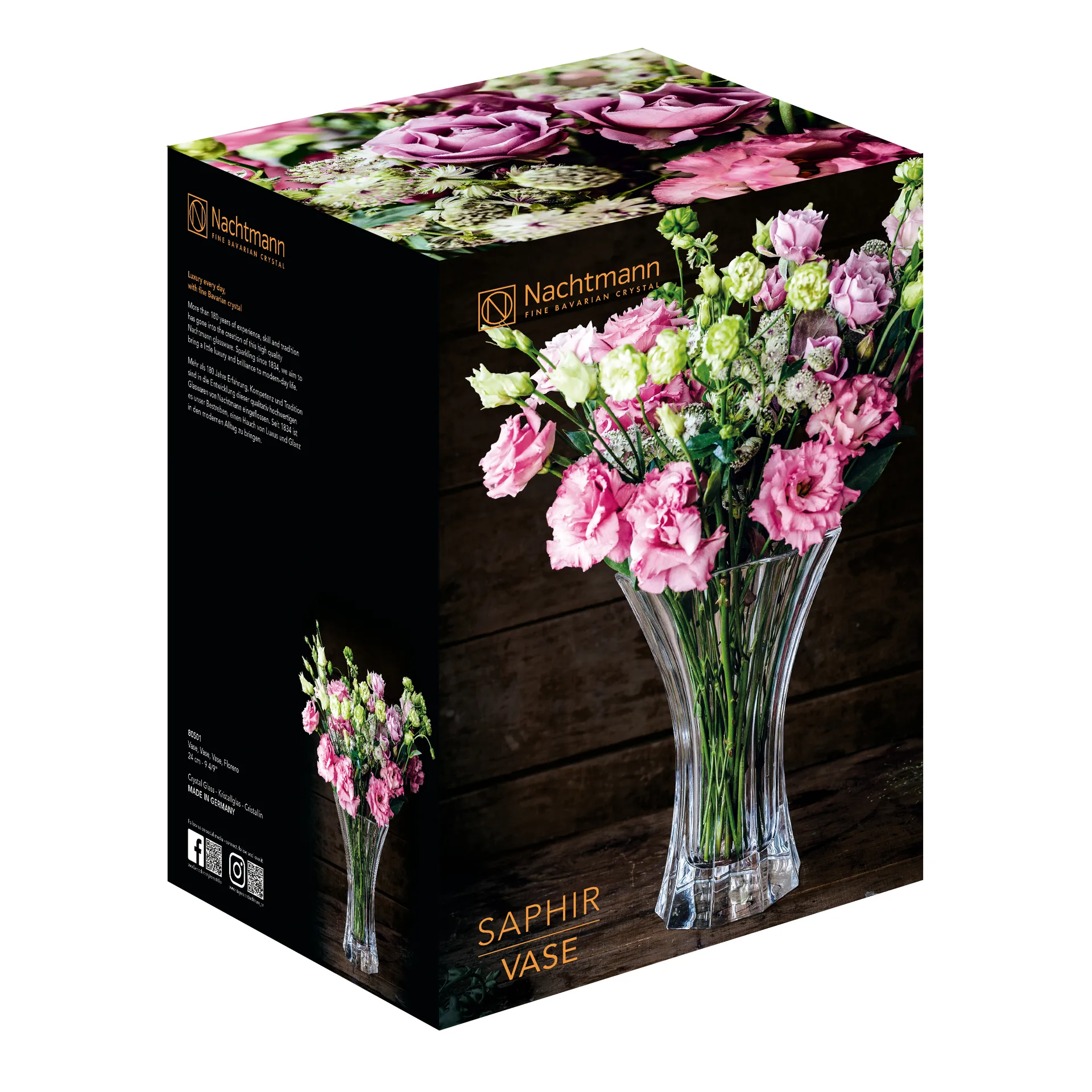 Vaso Saphir 24 cm, trasparente Nachtmann