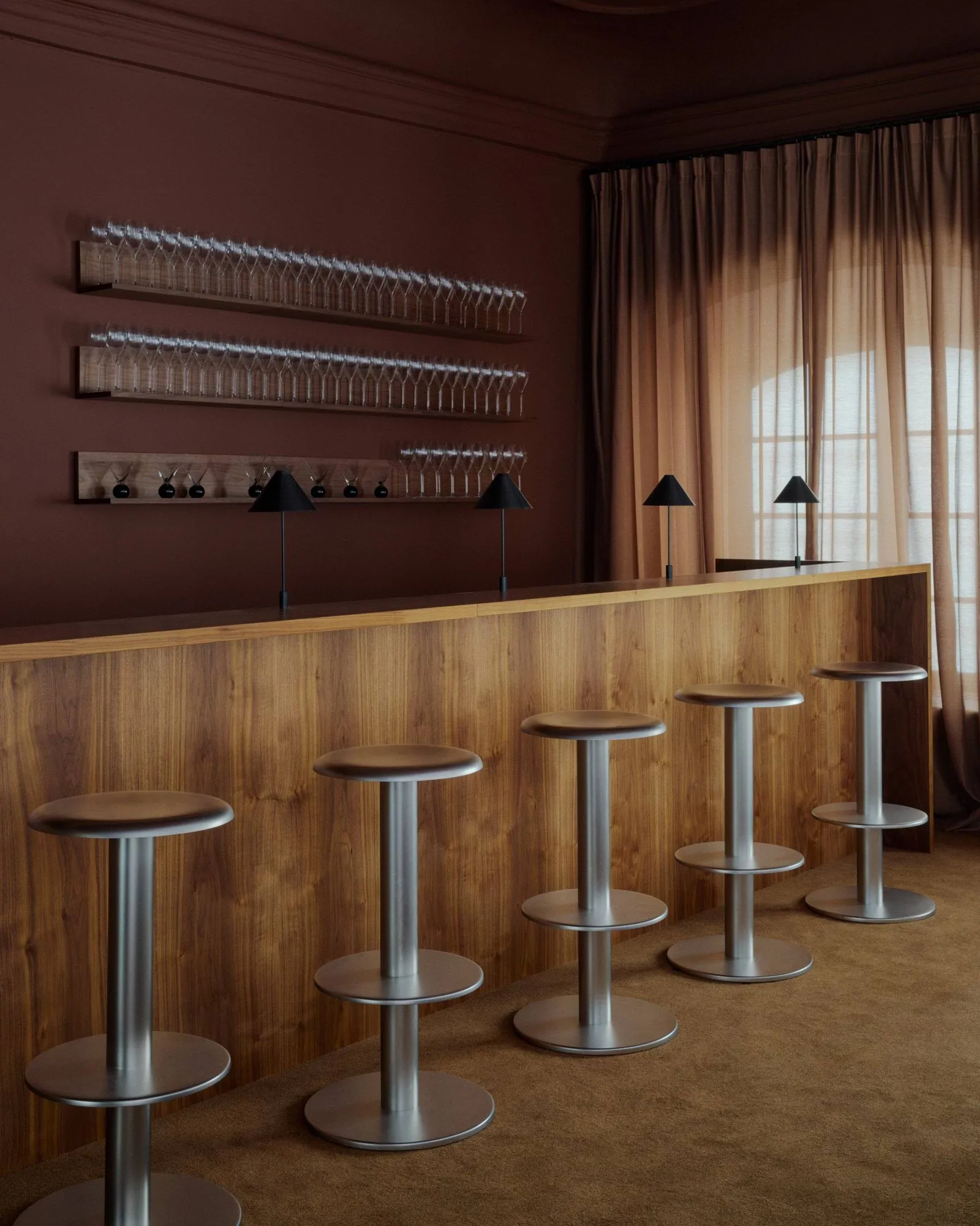Coupe sgabello bar, In acciaio inox, 76 cm New Works