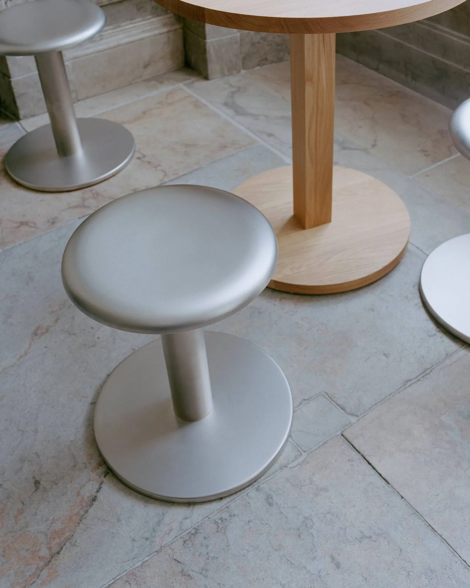 Coupe sgabello rotondo, Acciaio inox, Ø40x46 cm New Works