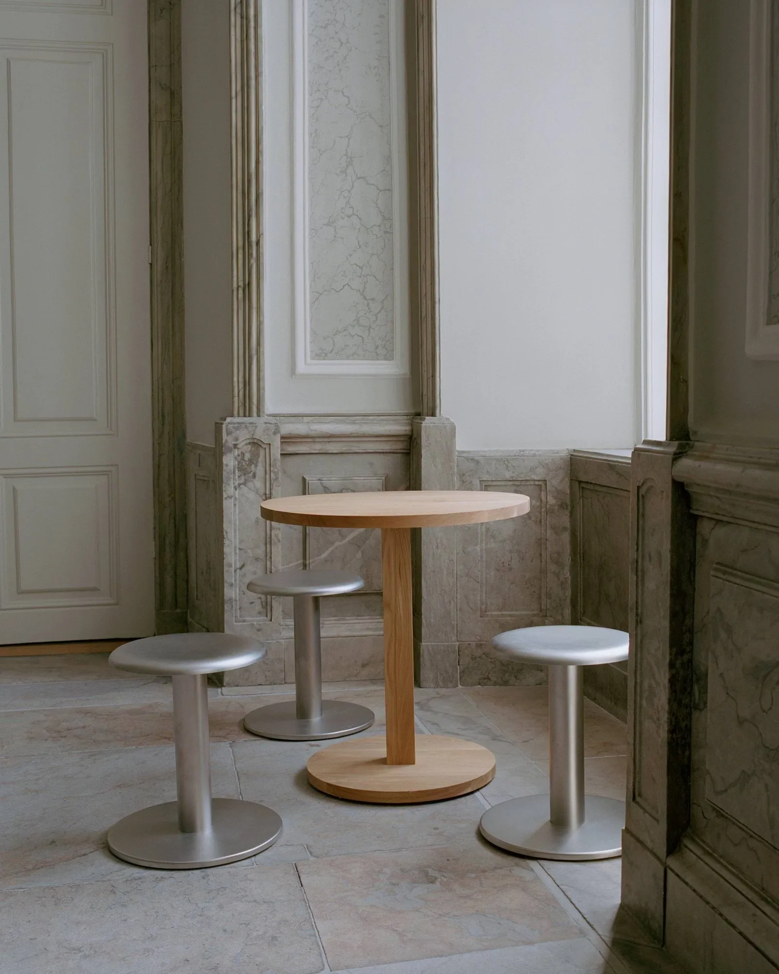 Coupe sgabello rotondo, Acciaio inox, Ø40x46 cm New Works