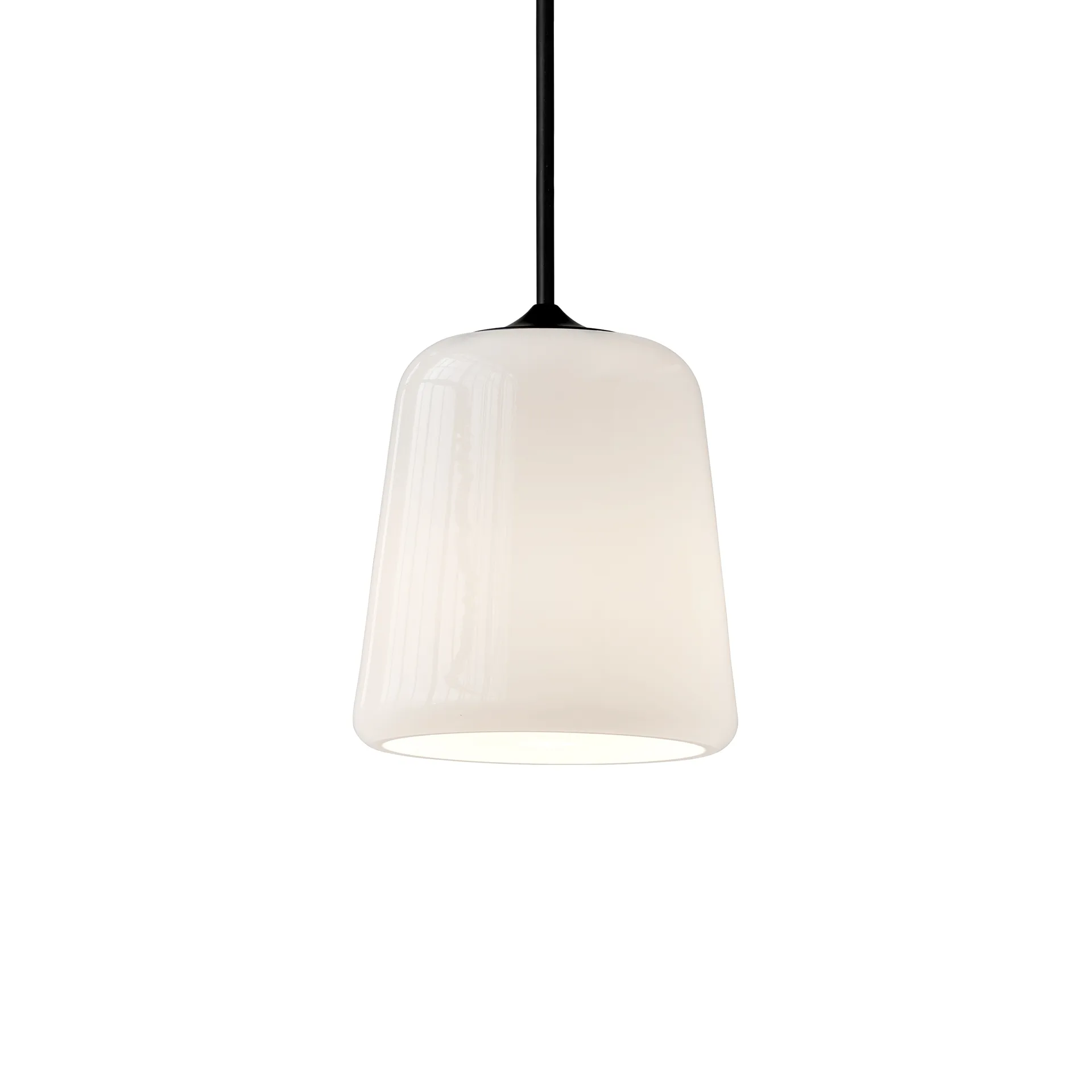 Lampada a sospensione Material, Vetro bianco opalino New Works