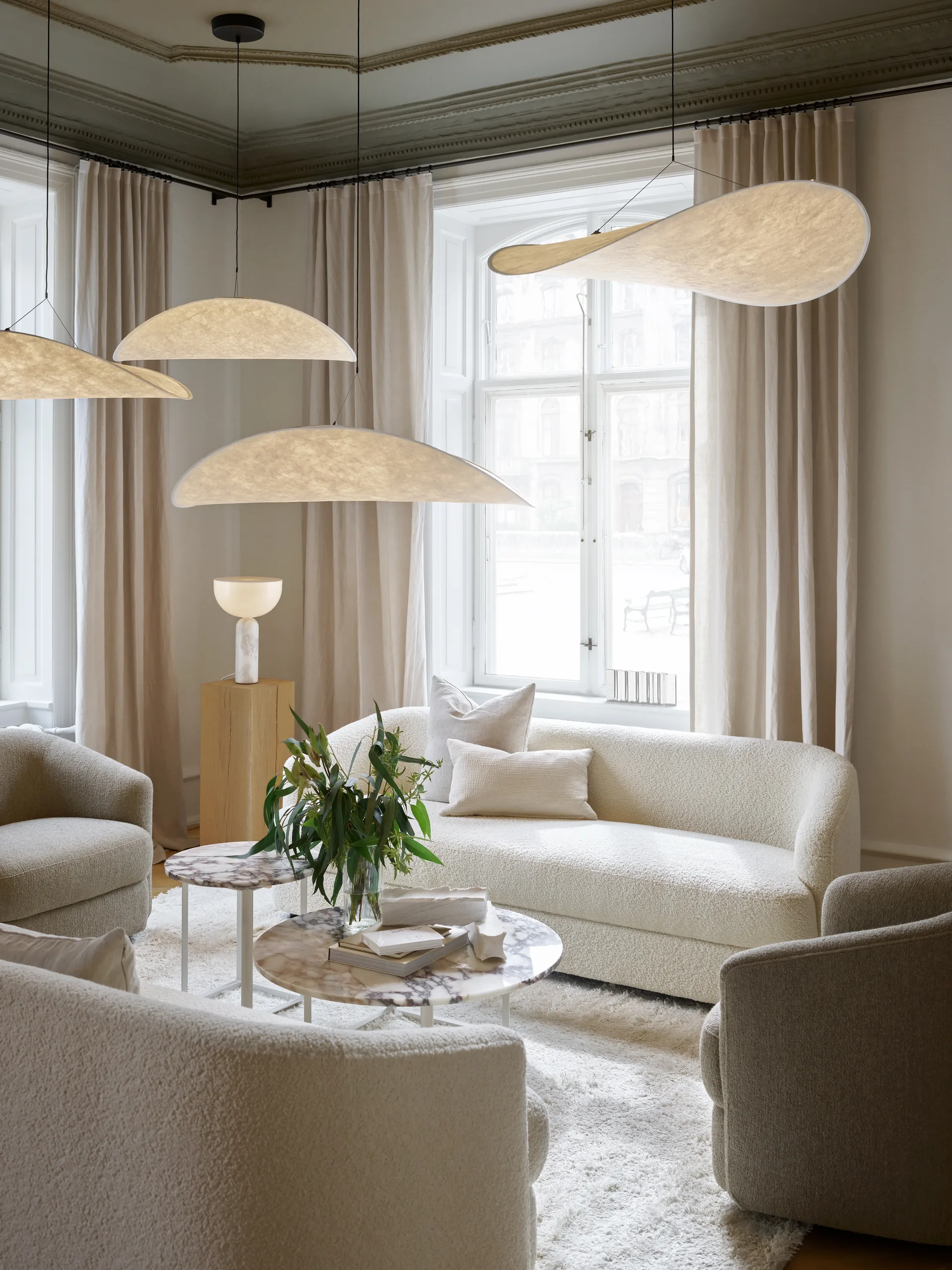 Lampada a sospensione Tense, White, Ø90 New Works