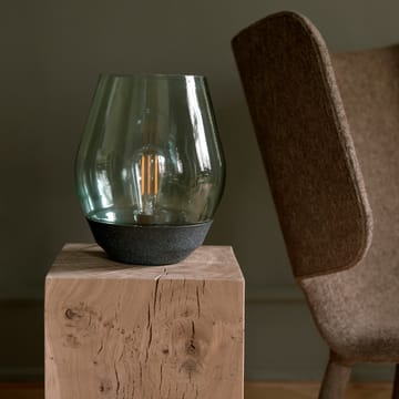 Lampada da tavolo Bowl - Rame grezzo, vetro fumé chiaro - New Works